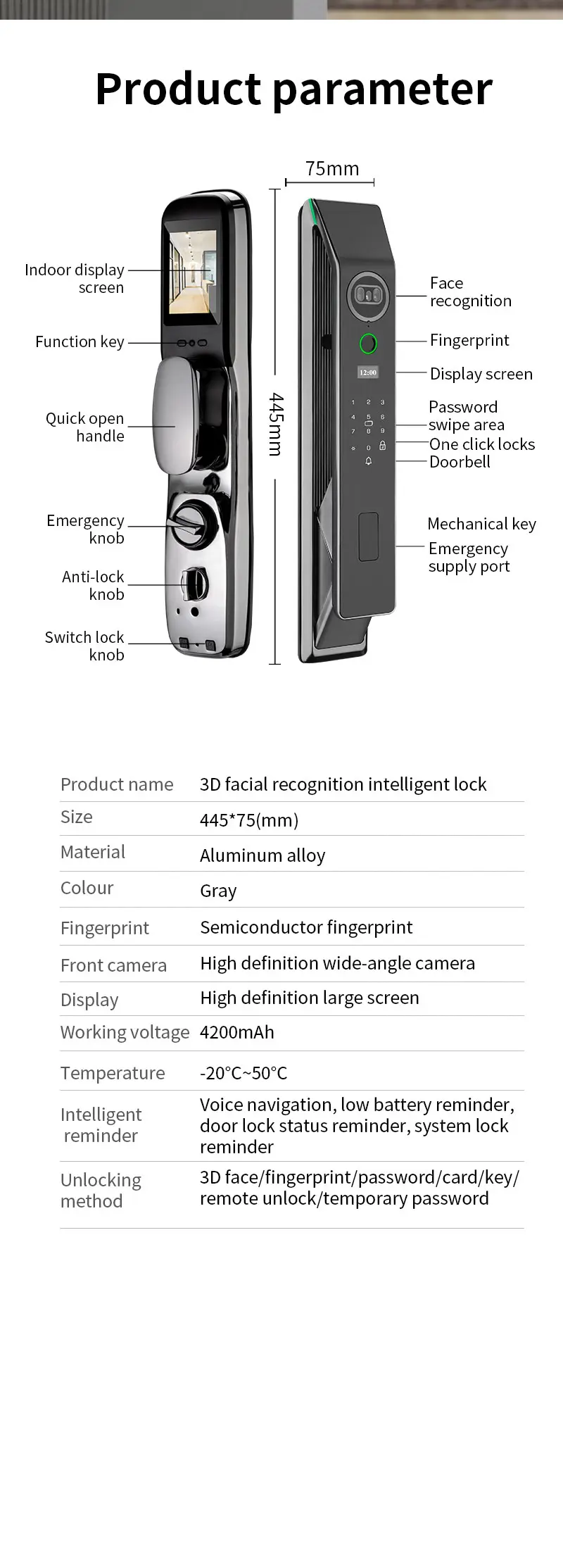 Fingerprint Waterproof Outdoor Garden Lock